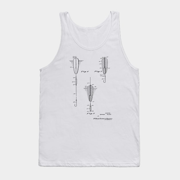 Fishing Tackle Vintage Patent Hand Drawing Tank Top by TheYoungDesigns